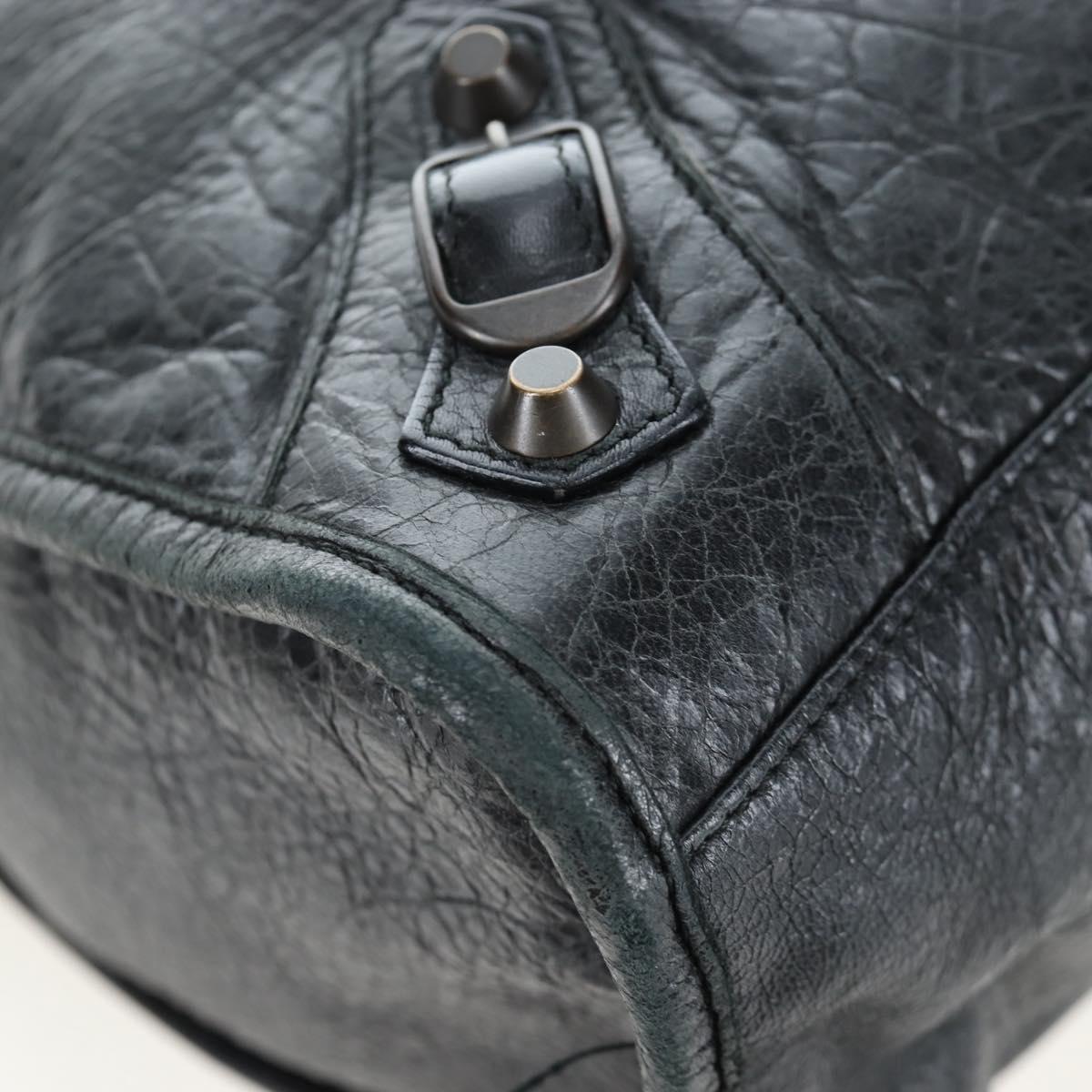 BALENCIAGA The City Hand Bag Leather 2way Black 115748 Auth 197344M