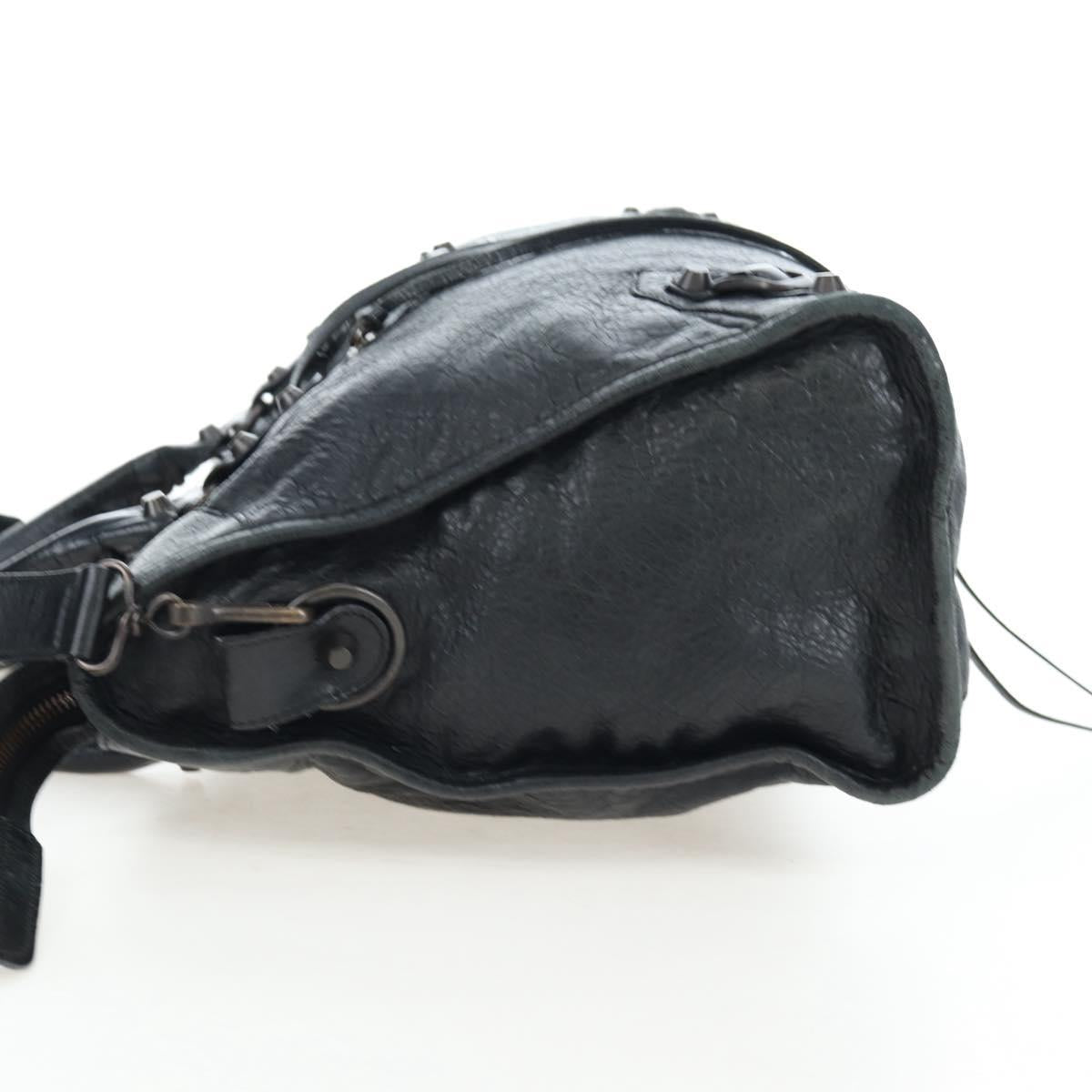 BALENCIAGA The City Hand Bag Leather 2way Black 115748 Auth 197344M