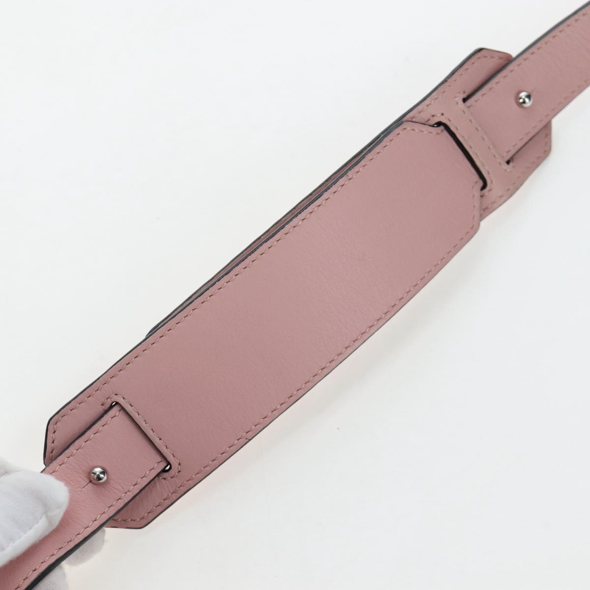 LOEWE Puzzle Bag Medium Bag Leather 2way Pink Silver Auth 197442A