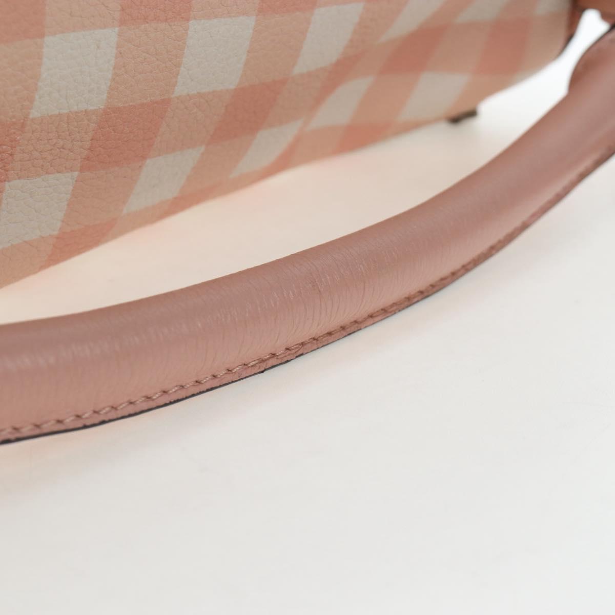 LOEWE Puzzle Bag Medium Bag Leather 2way Pink Silver Auth 197442A