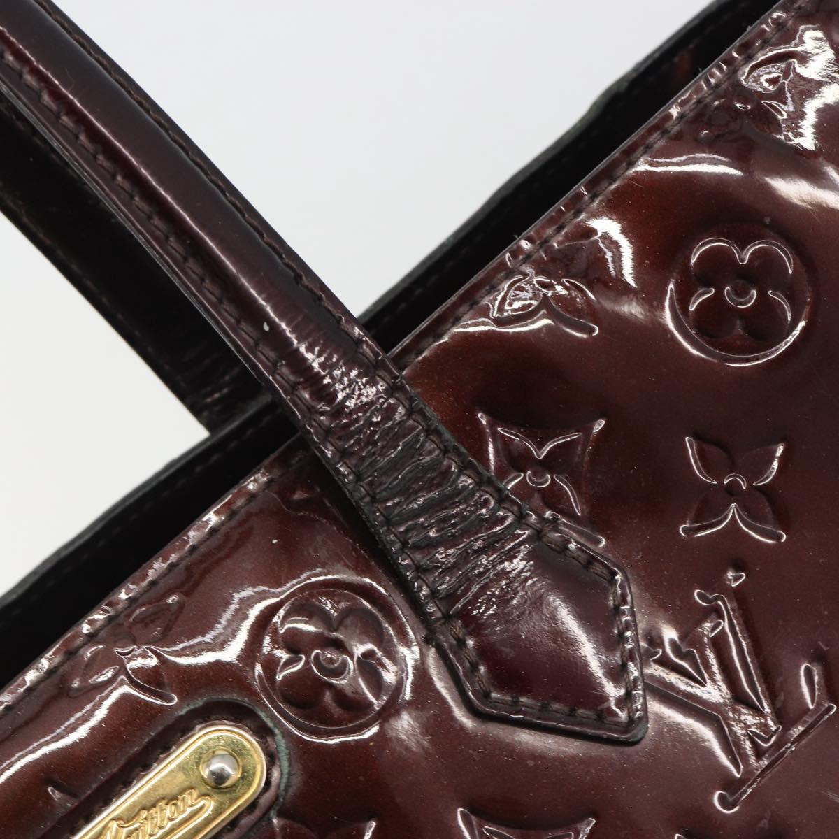LOUIS VUITTON Monogram Vernis Wilshire MM Hand Bag Amarante M91645 Auth 197444