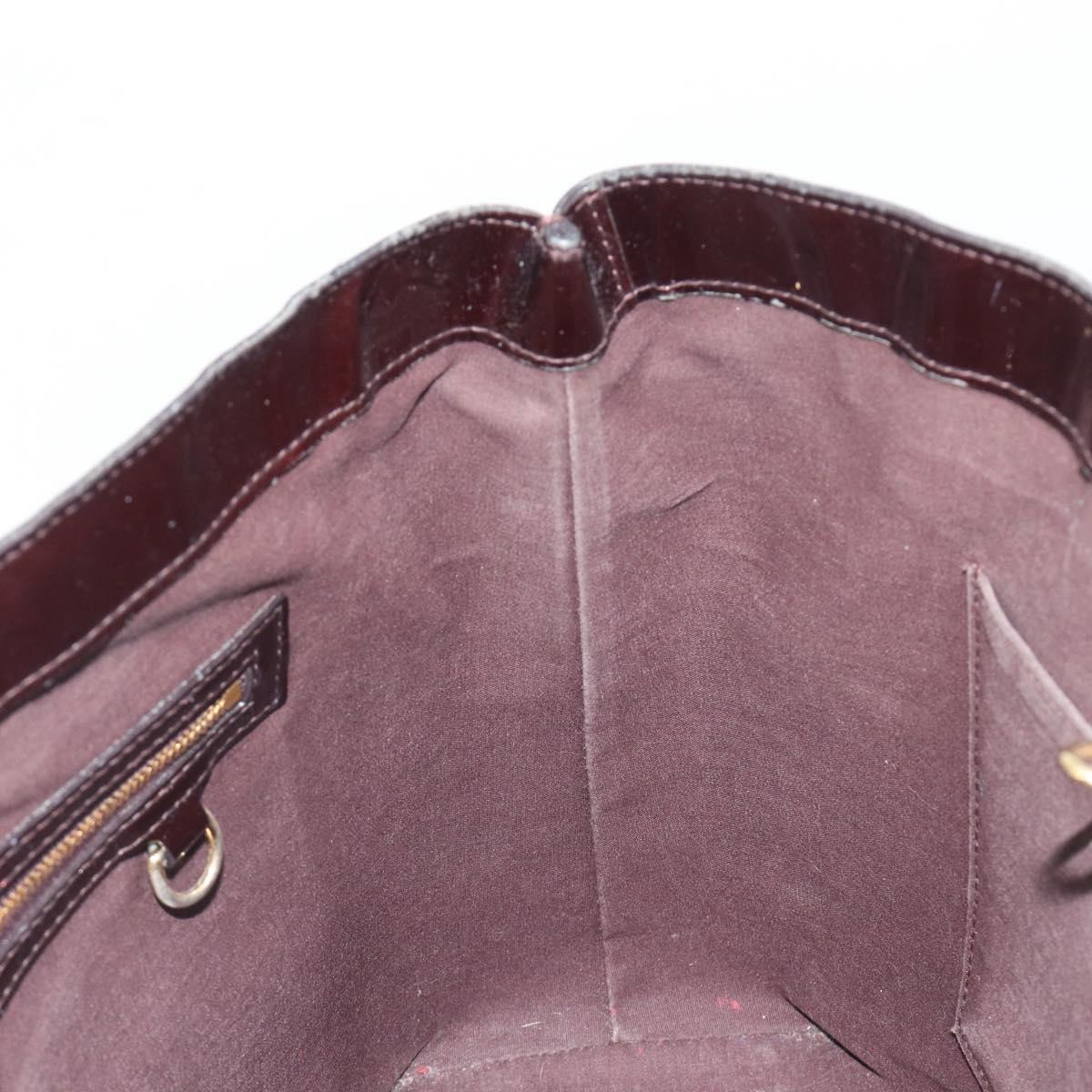 LOUIS VUITTON Monogram Vernis Wilshire MM Hand Bag Amarante M91645 Auth 197444