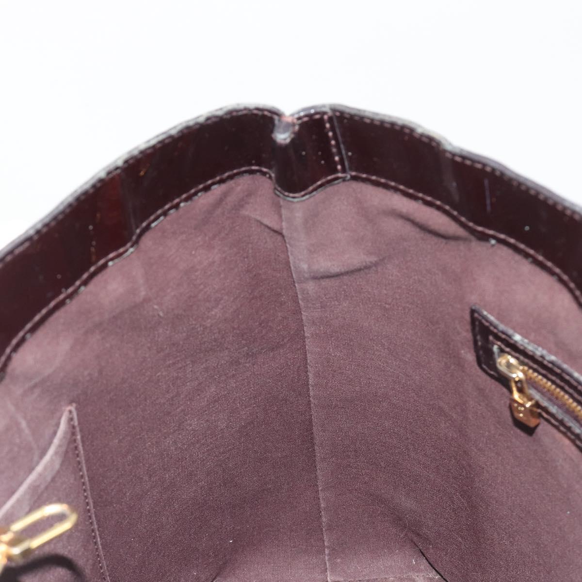 LOUIS VUITTON Monogram Vernis Wilshire MM Hand Bag Amarante M91645 Auth 197444