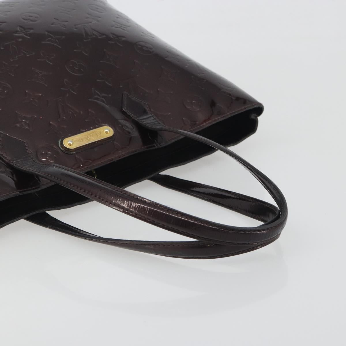 LOUIS VUITTON Monogram Vernis Wilshire MM Hand Bag Amarante M91645 Auth 197444