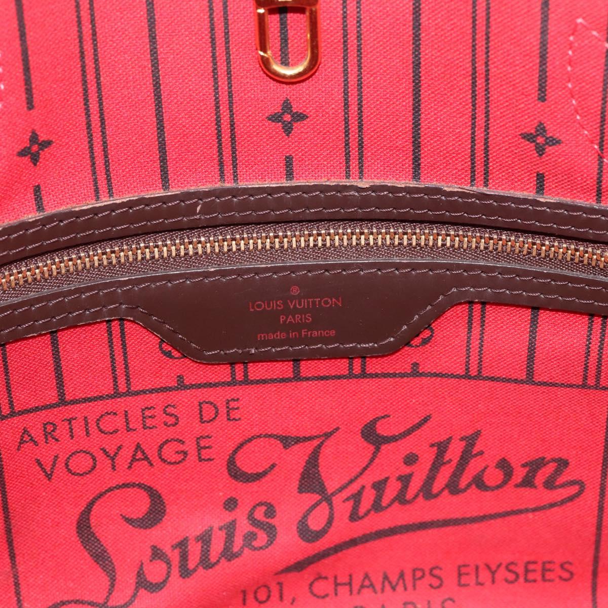 LOUIS VUITTON Damier Ebene Neverfull PM Tote Bag N51109 LV Auth 197447