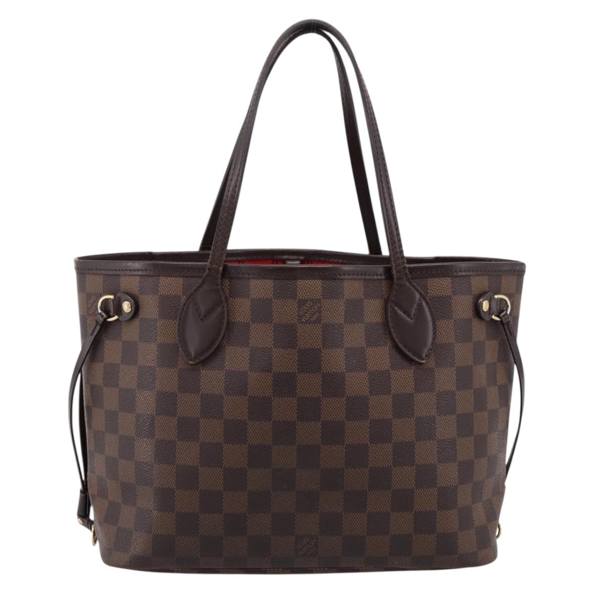 LOUIS VUITTON Damier Ebene Neverfull PM Tote Bag N51109 LV Auth 197447