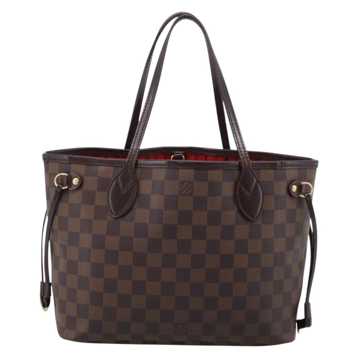 LOUIS VUITTON Damier Ebene Neverfull PM Tote Bag N51109 LV Auth 197447