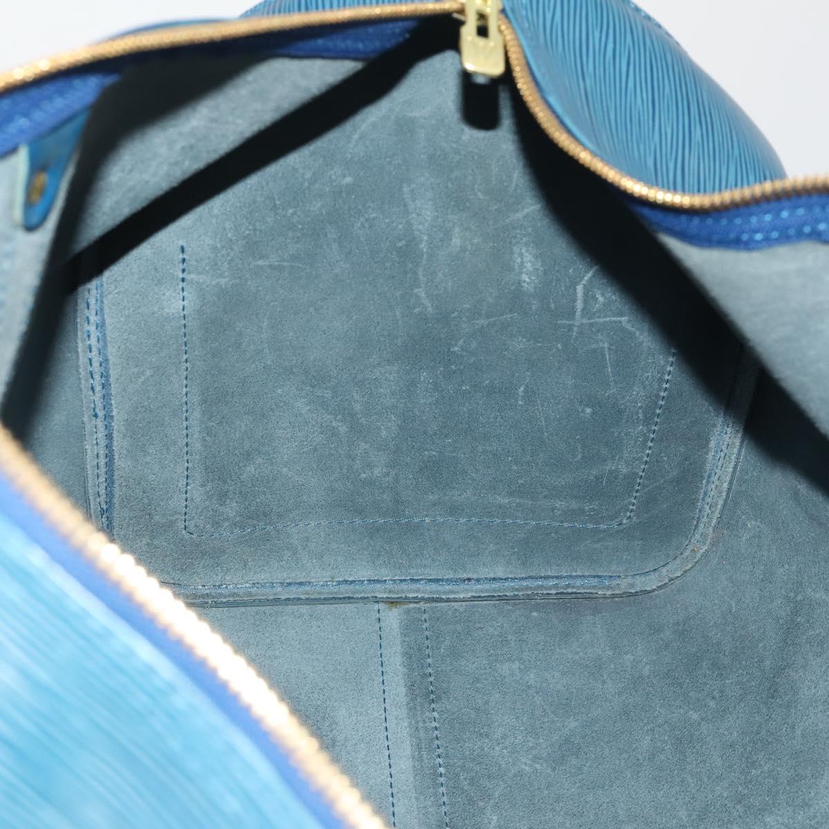 LOUIS VUITTON Epi Keepall 50 Boston Bag Blue M42965 LV Auth 197451A
