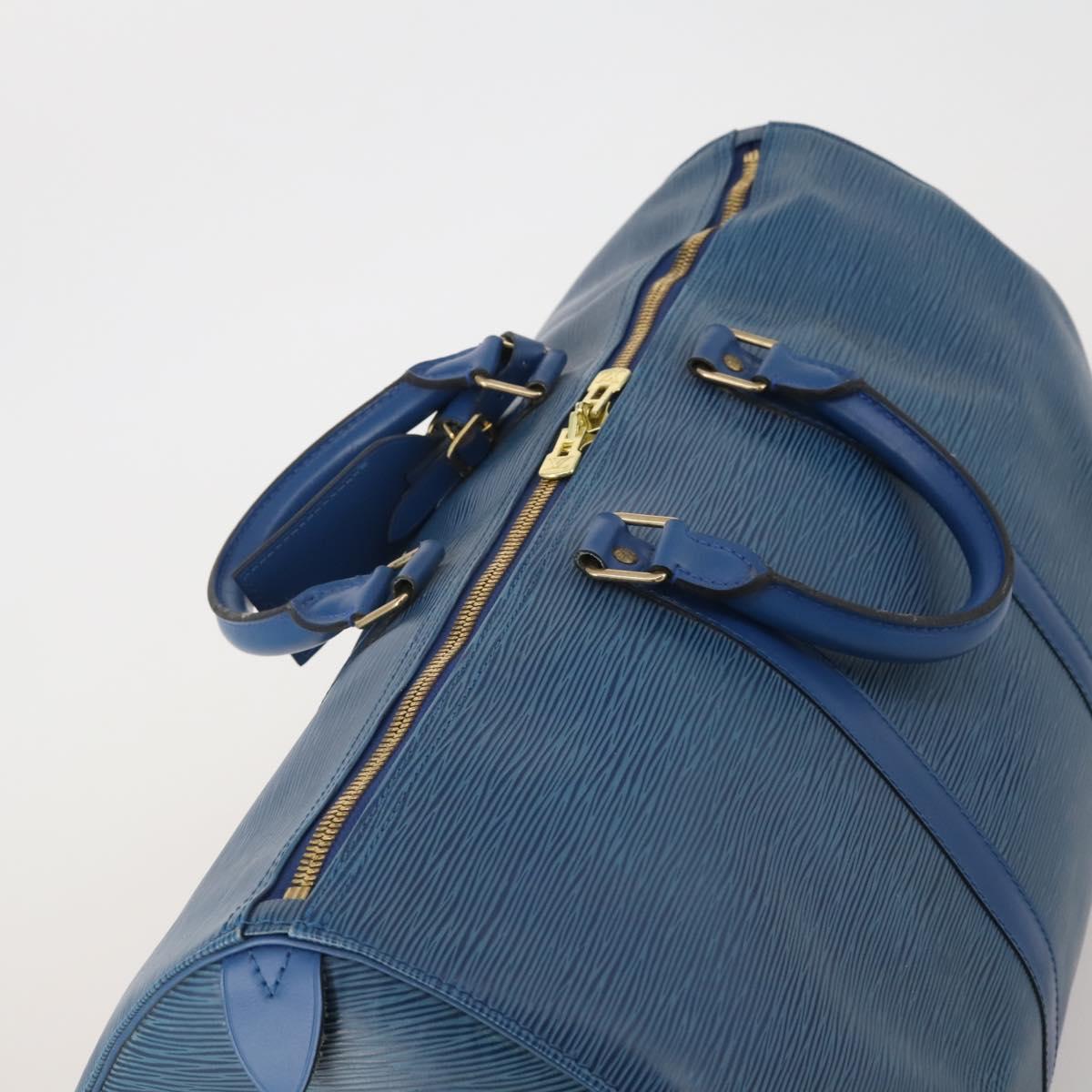 LOUIS VUITTON Epi Keepall 50 Boston Bag Blue M42965 LV Auth 197451A