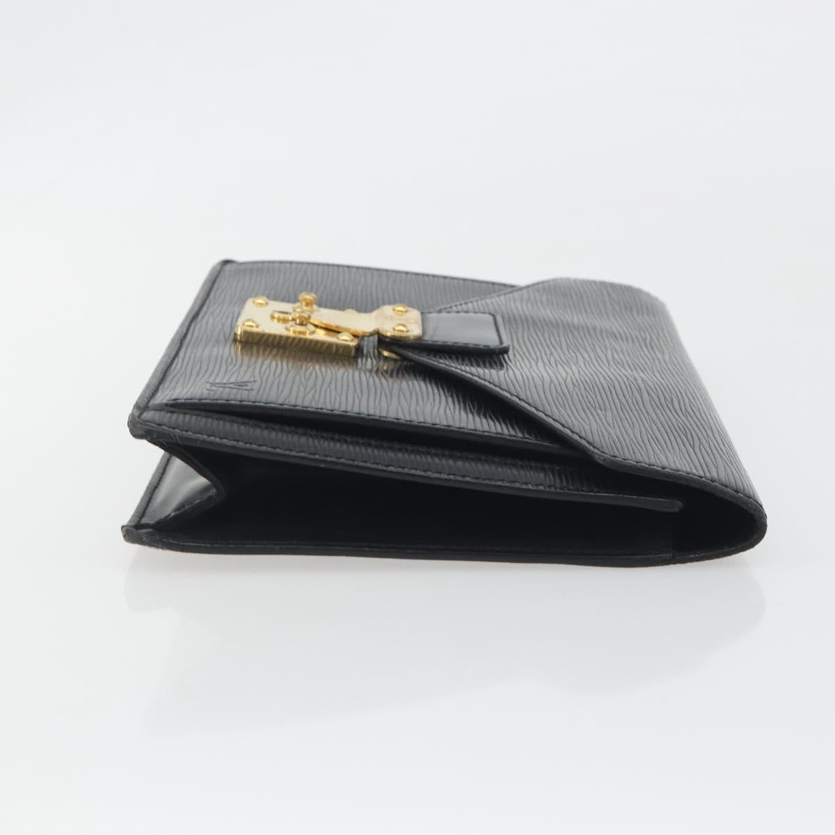 LOUIS VUITTON Epi Serie Dragonne Clutch Bag Black Noir M52612 LV Auth 197453