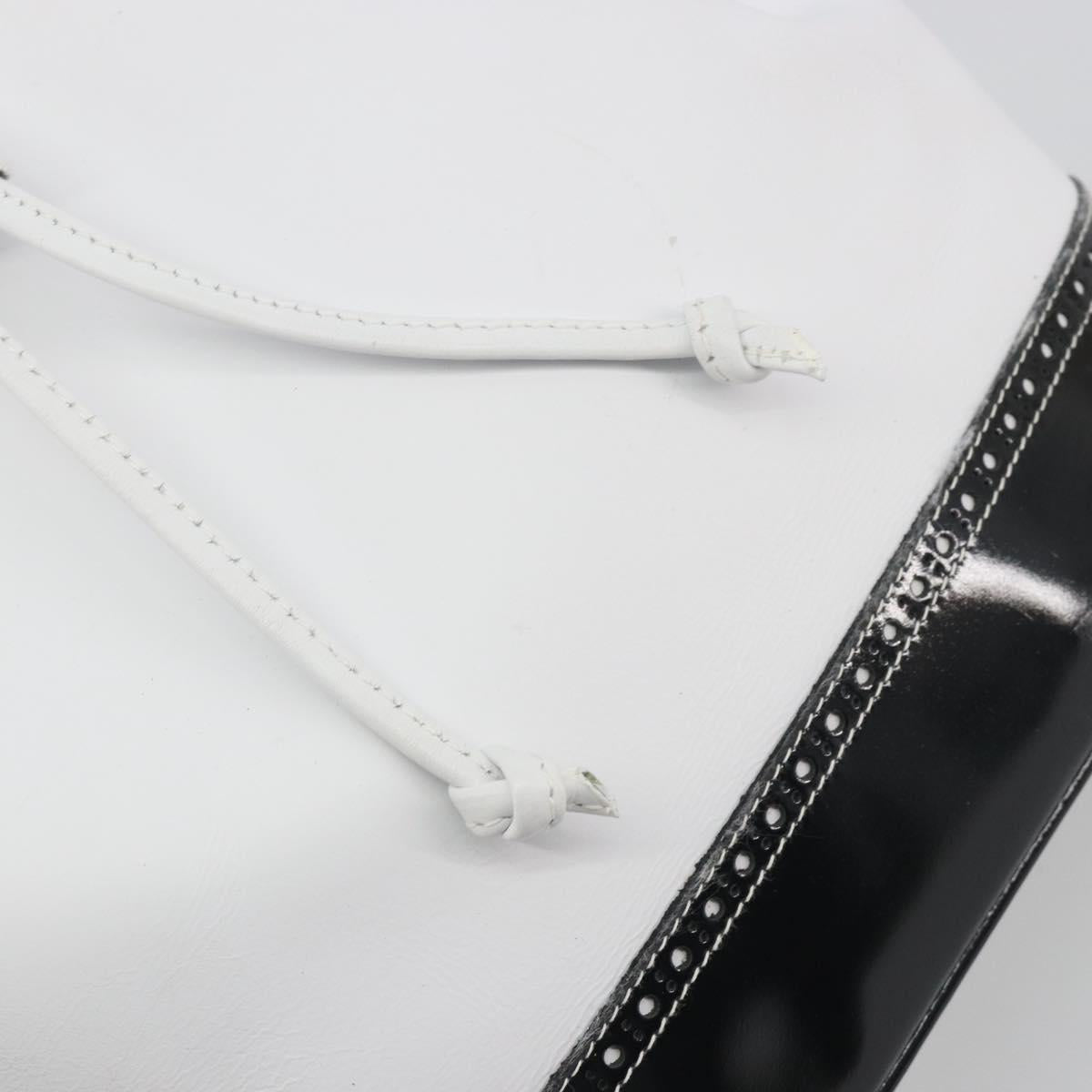 Salvatore Ferragamo Backpack Leather White Gold Auth 197455