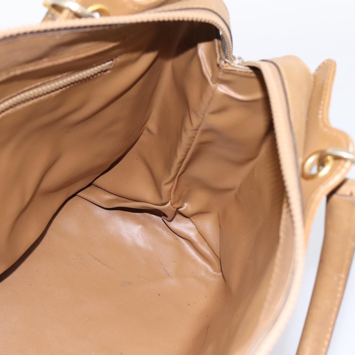 CELINE Macadam Canvas Hand Bag PVC Beige Gold Auth 197461