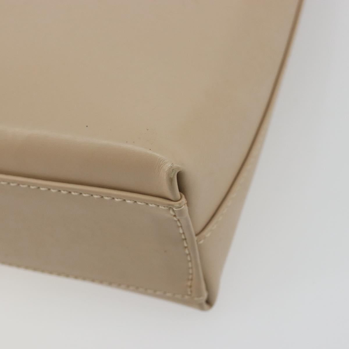 Salvatore Ferragamo Gancini Shoulder Bag Leather Beige Gold Auth 197467