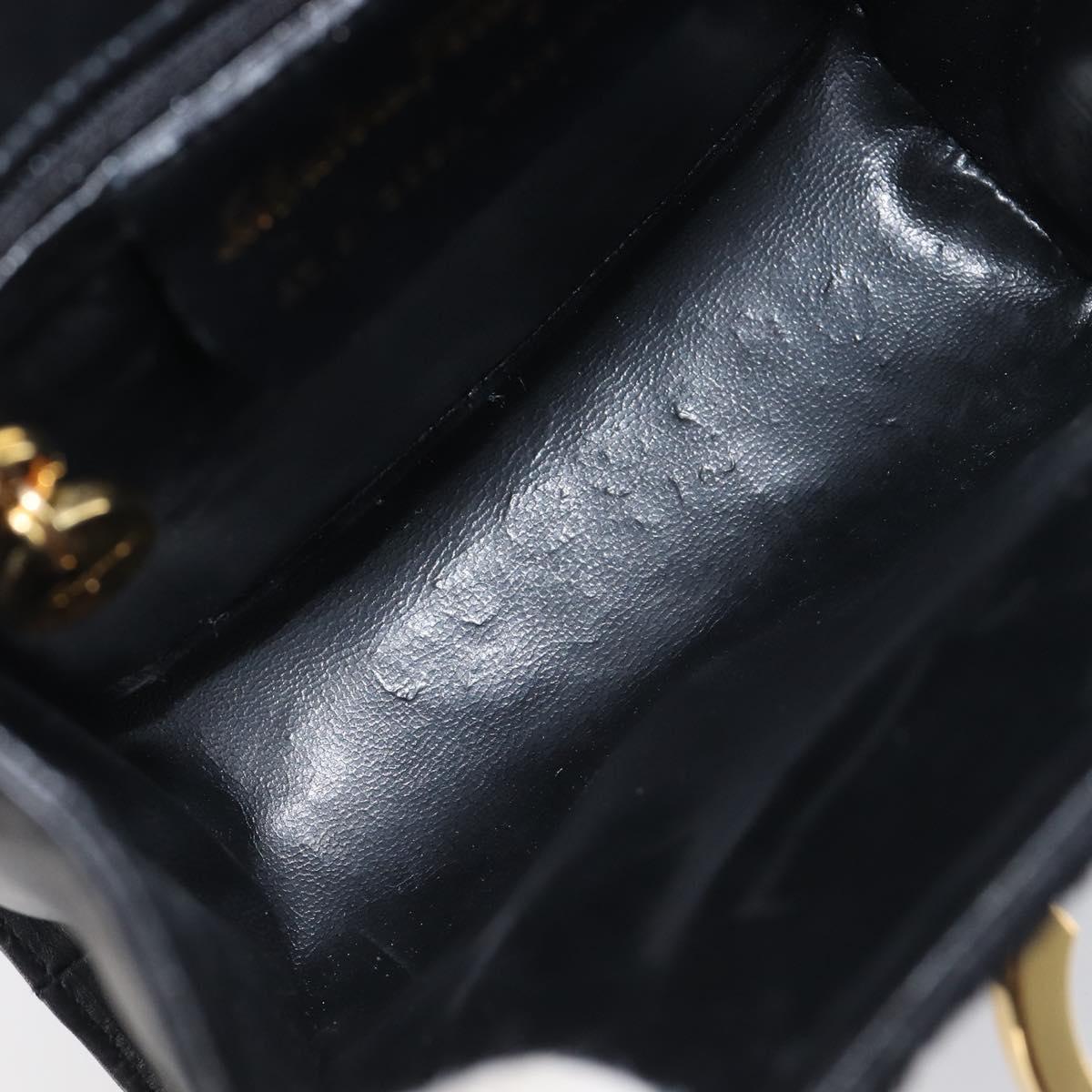 Salvatore Ferragamo Gancini Shoulder Bag Harako leather Black Gold Auth 197468A