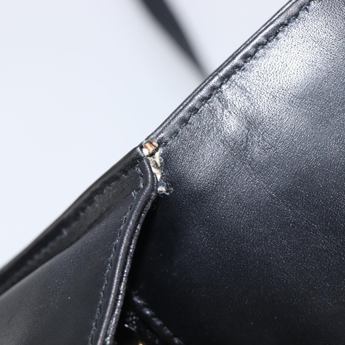 Salvatore Ferragamo Gancini Shoulder Bag Harako leather Black Gold Auth 197468A