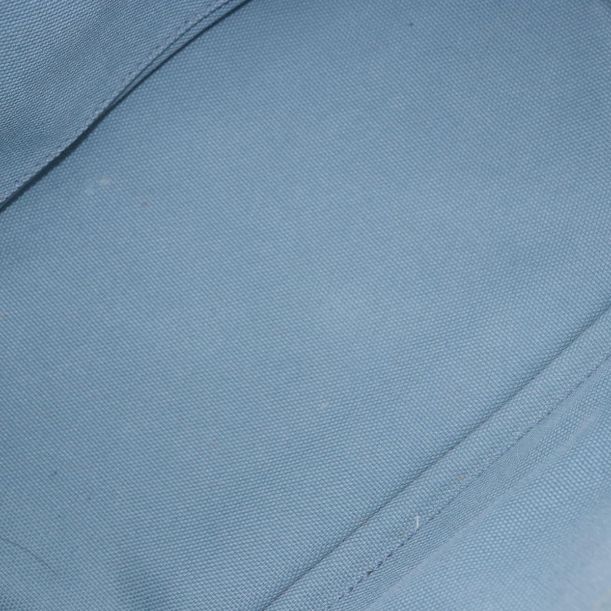 PRADA Hand Bag Straw 2way Light Blue Gold Auth 197472A