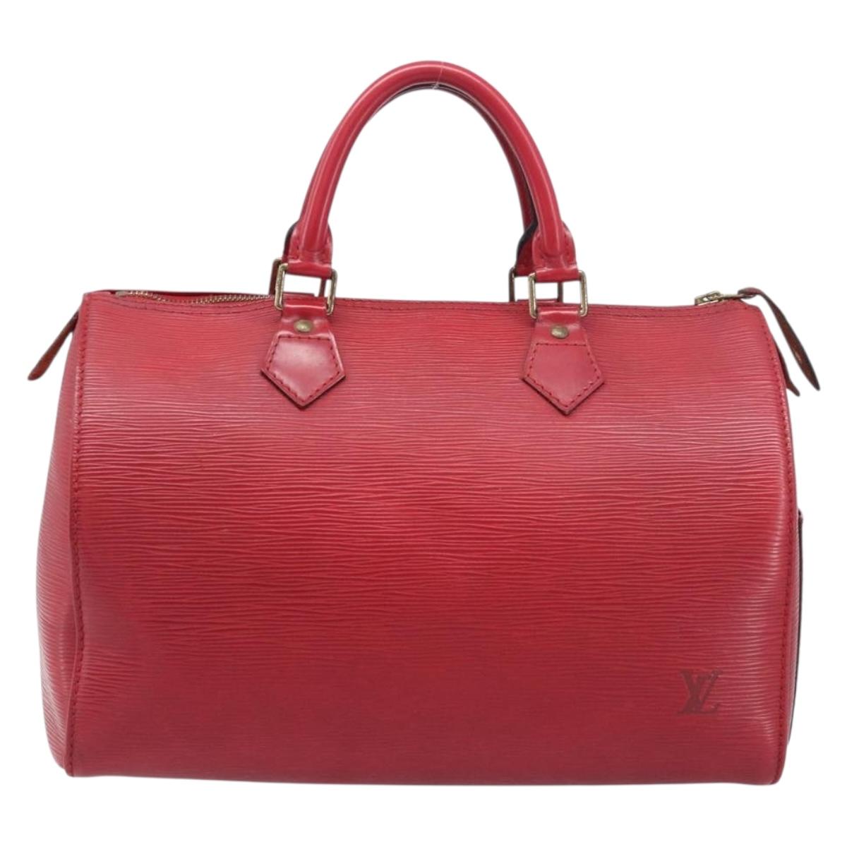 LOUIS VUITTON Epi Speedy 30 Hand Bag Castilian Red M43007 LV Auth 197473