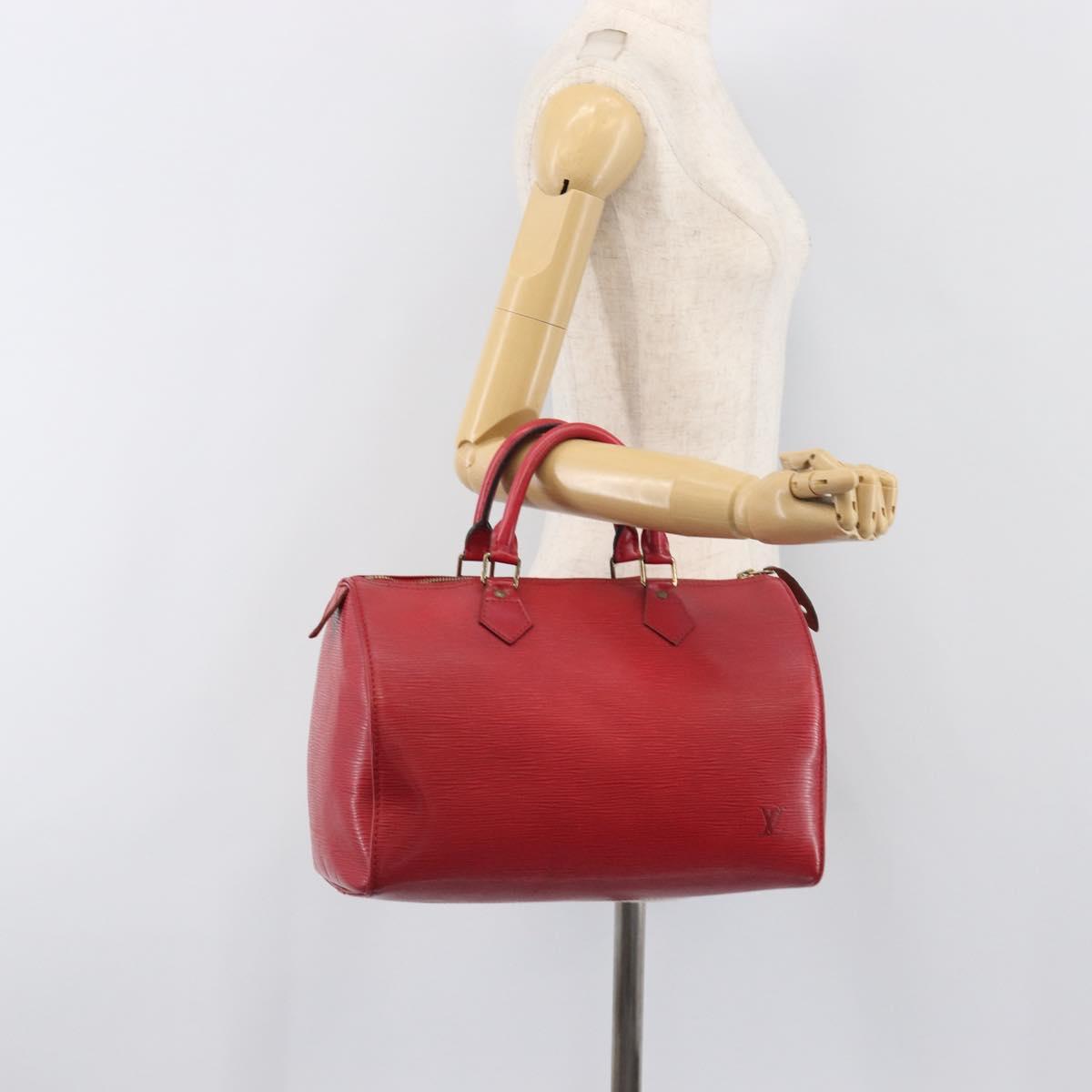 LOUIS VUITTON Epi Speedy 30 Hand Bag Castilian Red M43007 LV Auth 197473