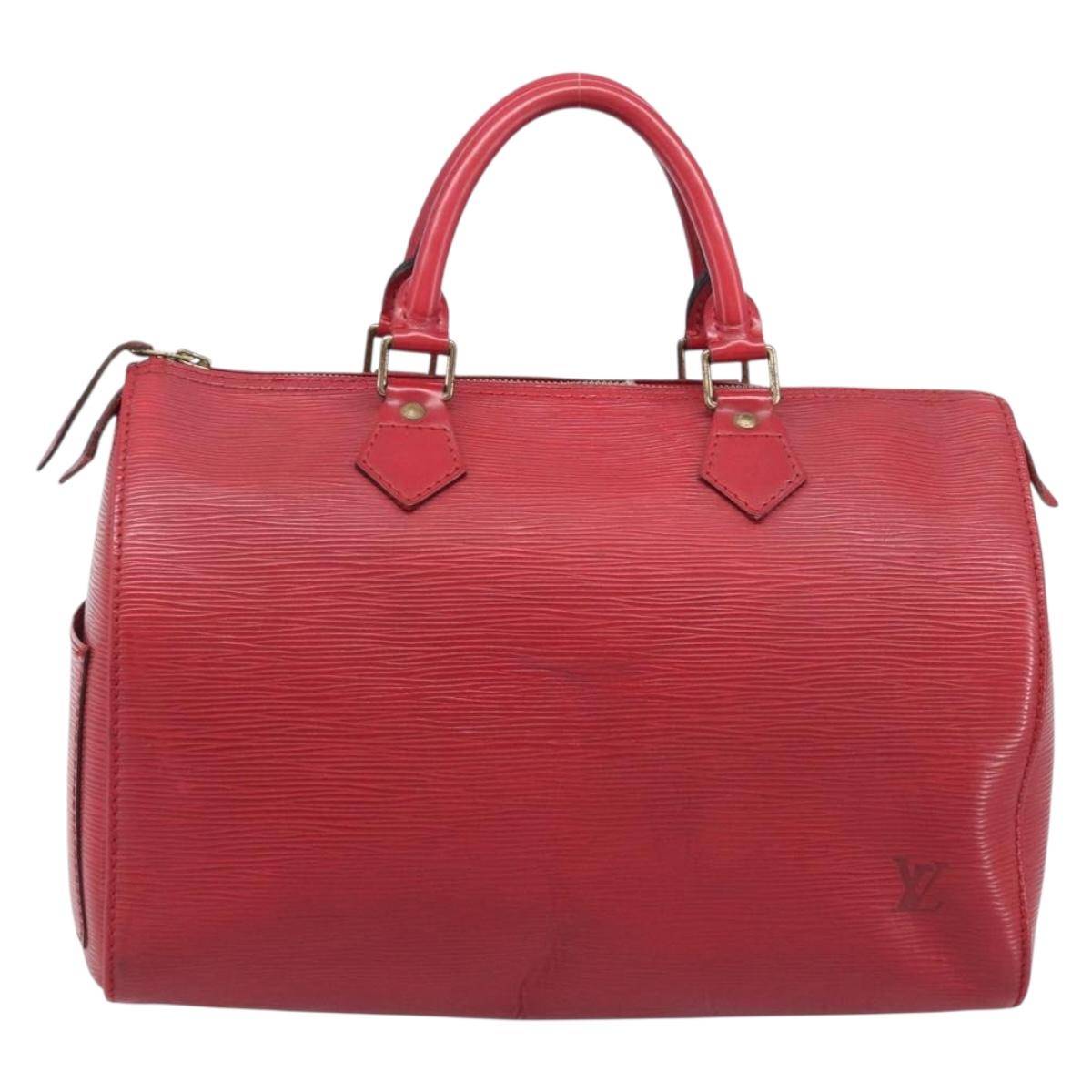 LOUIS VUITTON Epi Speedy 30 Hand Bag Castilian Red M43007 LV Auth 197473