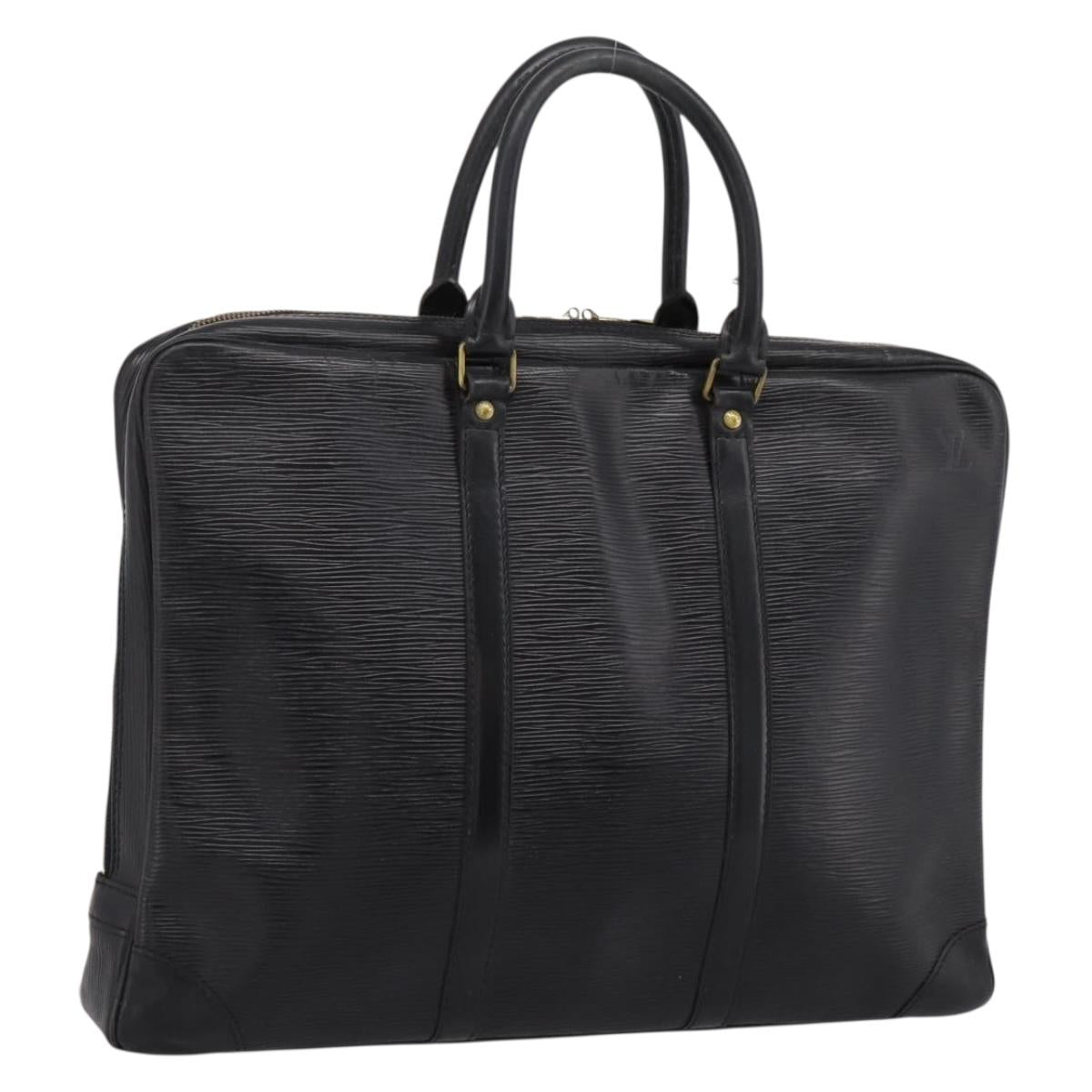LOUIS VUITTON Epi Porte Documents Voyage Business Bag Black M40321 Auth 197474