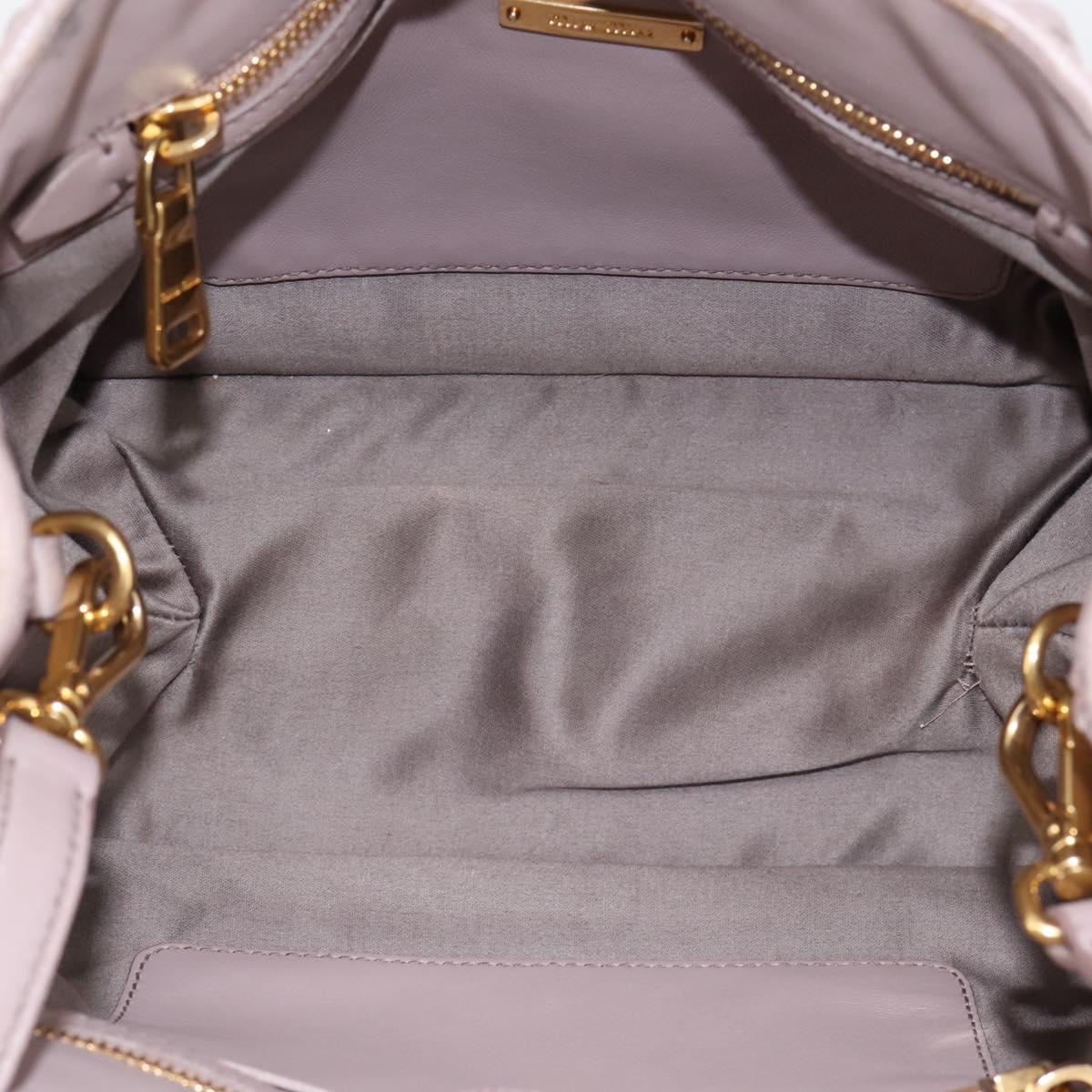 Miu Miu Matelasse Hand Bag Leather 2way Gray Gold Auth 197475A