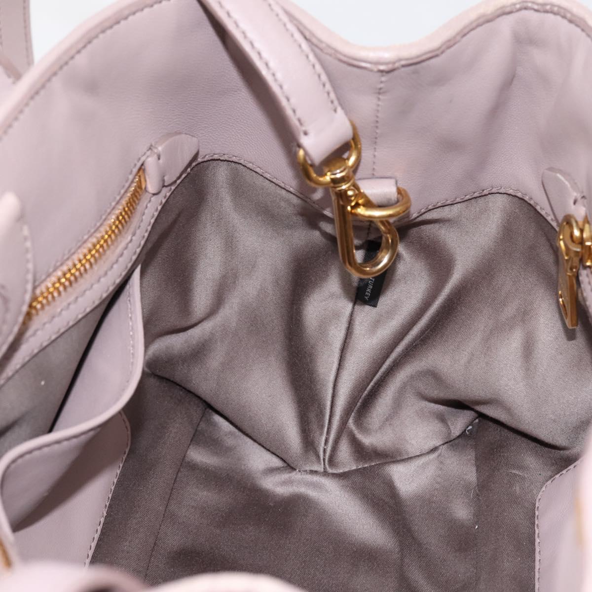 Miu Miu Matelasse Hand Bag Leather 2way Gray Gold Auth 197475A