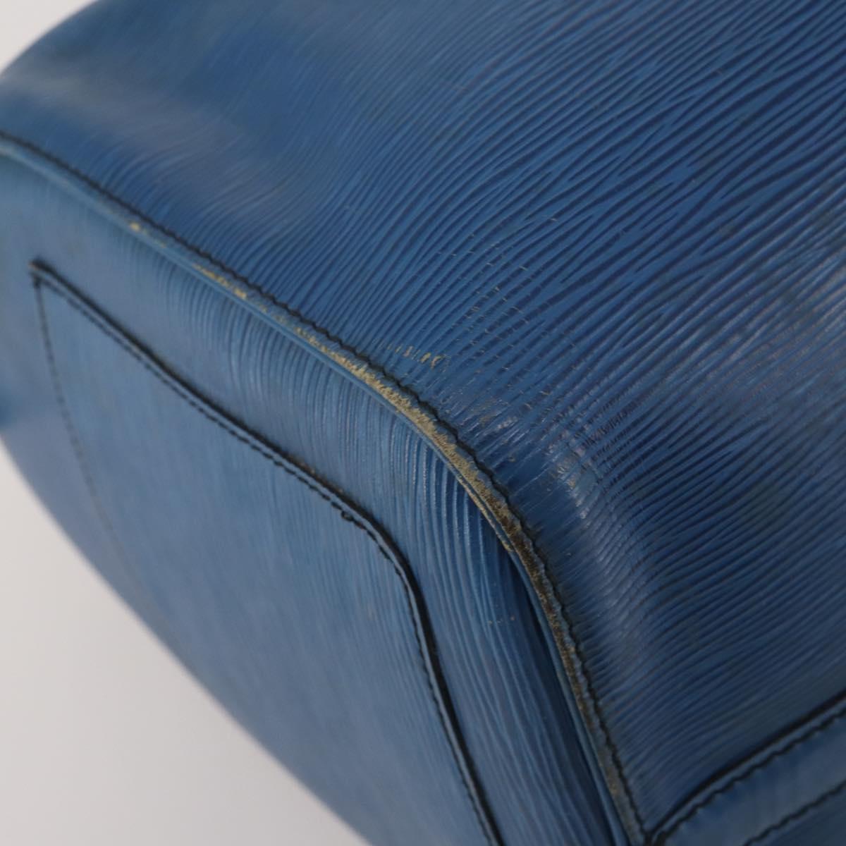 LOUIS VUITTON Epi Keepall 45 Boston Bag Blue M42975 LV Auth 197485