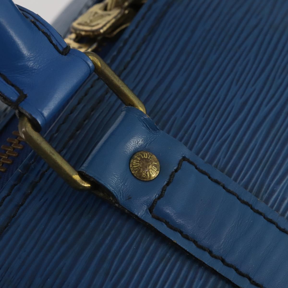 LOUIS VUITTON Epi Keepall 45 Boston Bag Blue M42975 LV Auth 197485