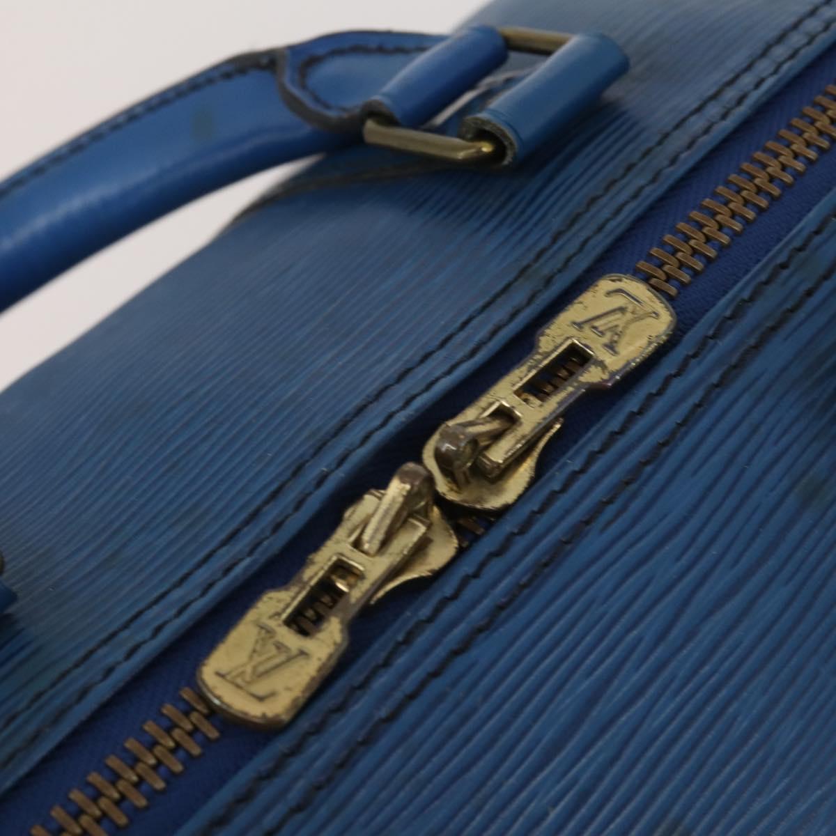 LOUIS VUITTON Epi Keepall 45 Boston Bag Blue M42975 LV Auth 197485