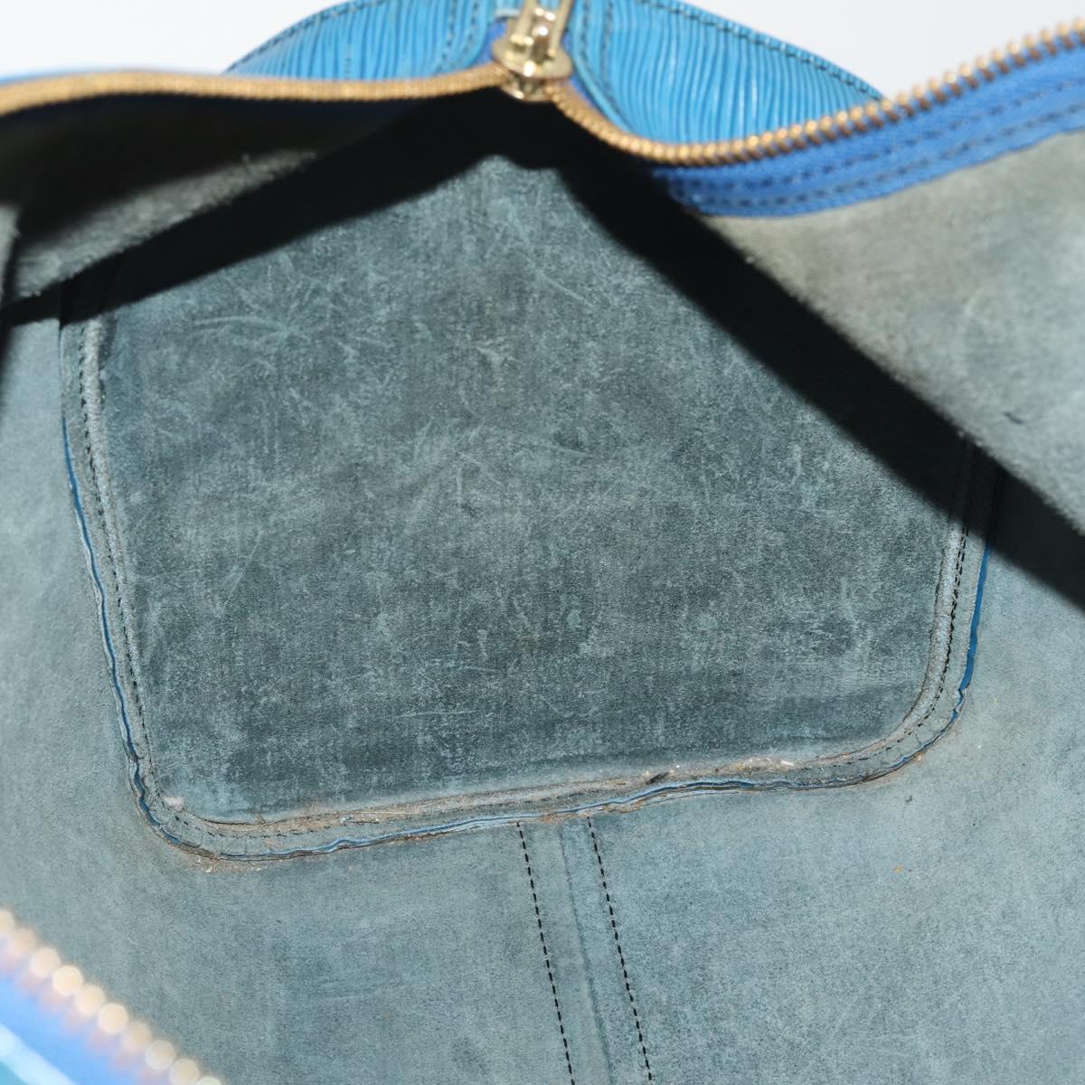 LOUIS VUITTON Epi Keepall 45 Boston Bag Blue M42975 LV Auth 197485