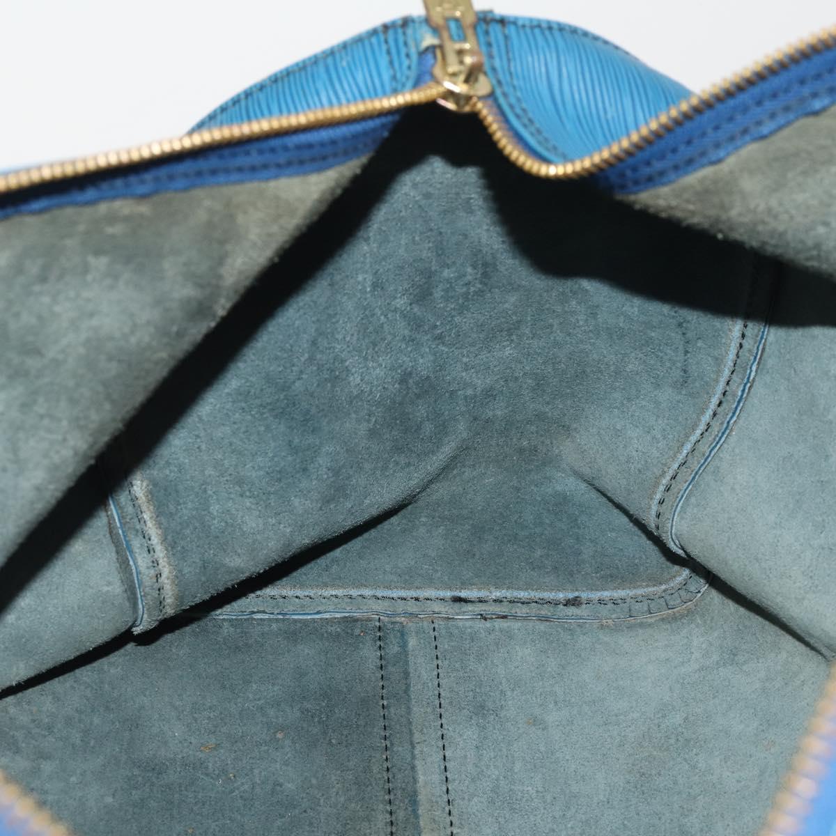 LOUIS VUITTON Epi Keepall 45 Boston Bag Blue M42975 LV Auth 197485