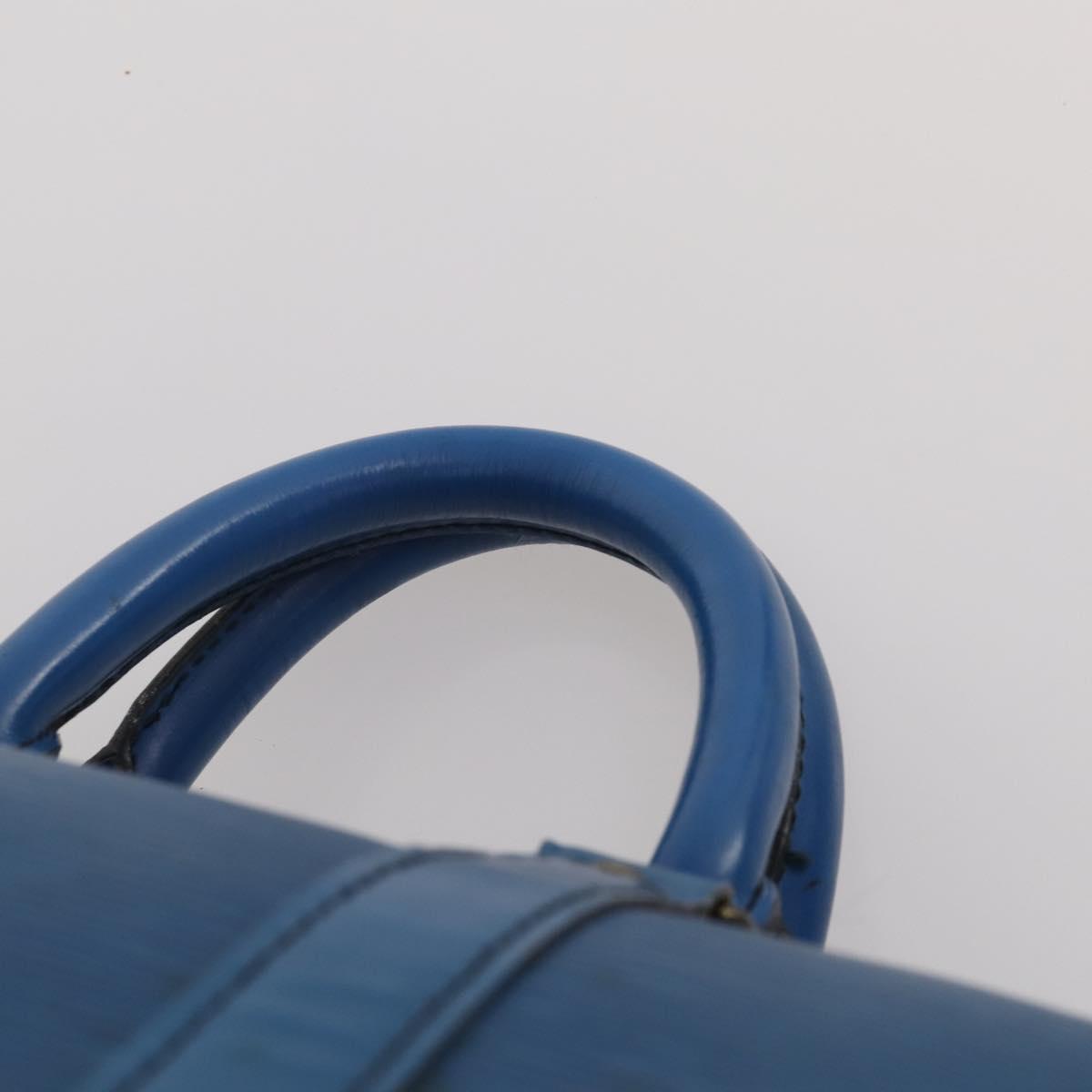 LOUIS VUITTON Epi Keepall 45 Boston Bag Blue M42975 LV Auth 197485