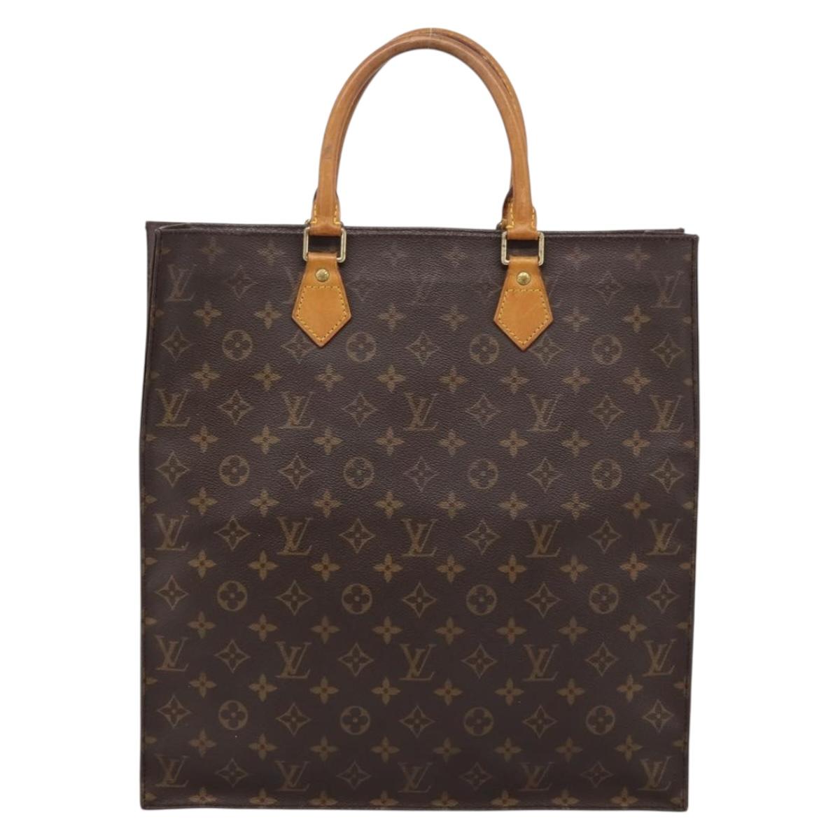 LOUIS VUITTON Monogram Sac Plat Hand Bag M51140 LV Auth 197486
