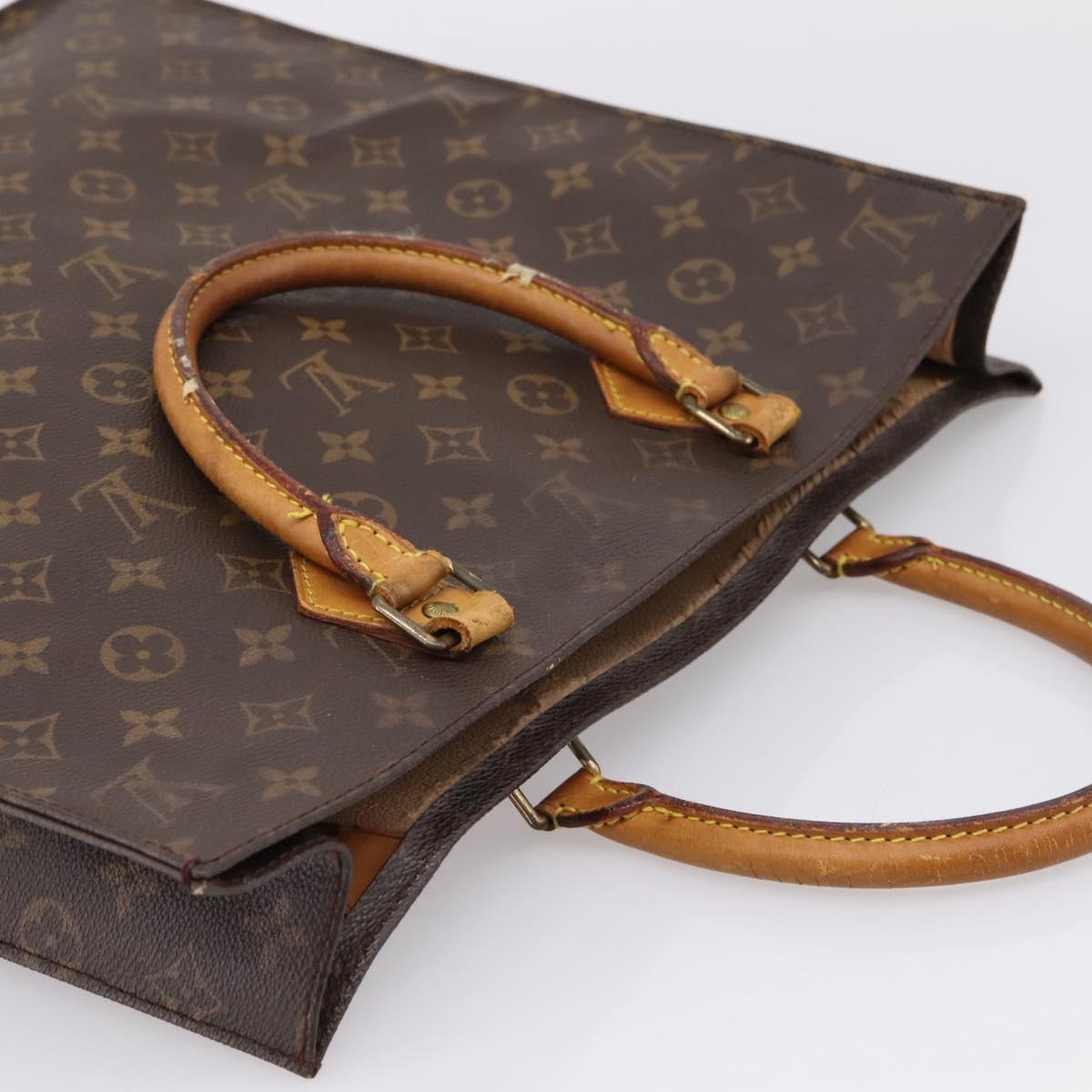 LOUIS VUITTON Monogram Sac Plat Hand Bag M51140 LV Auth 197486