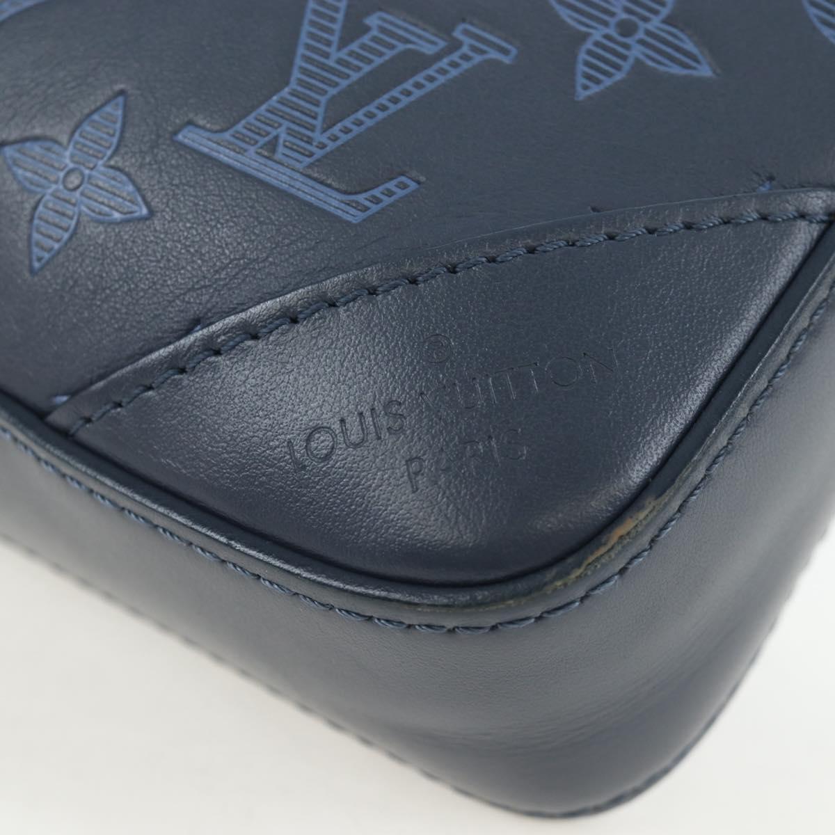 LOUIS VUITTON Monogram Shadow Danube PM Bag Black M43681 LV Auth 197487V