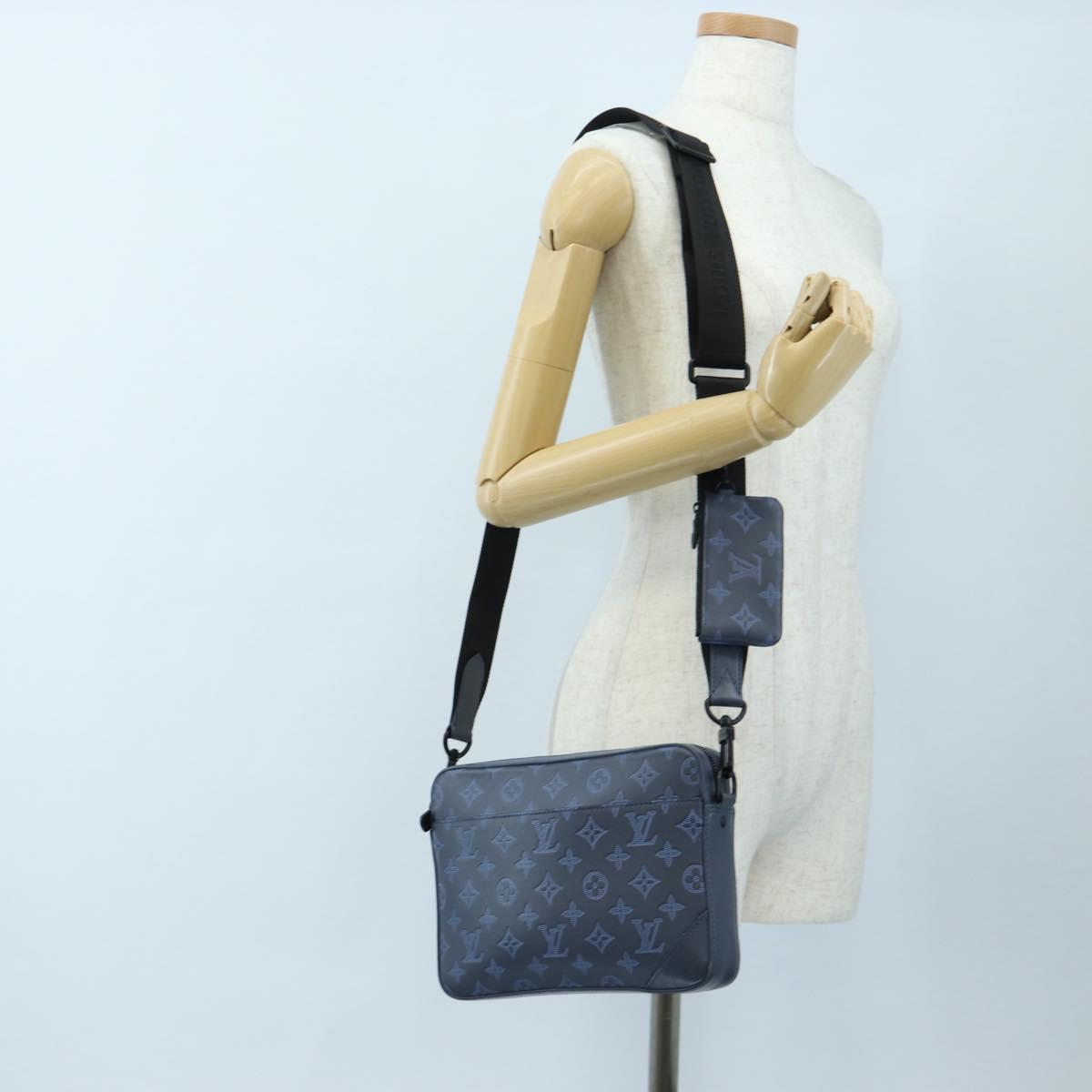 LOUIS VUITTON Monogram Shadow Danube PM Bag Black M43681 LV Auth 197487V
