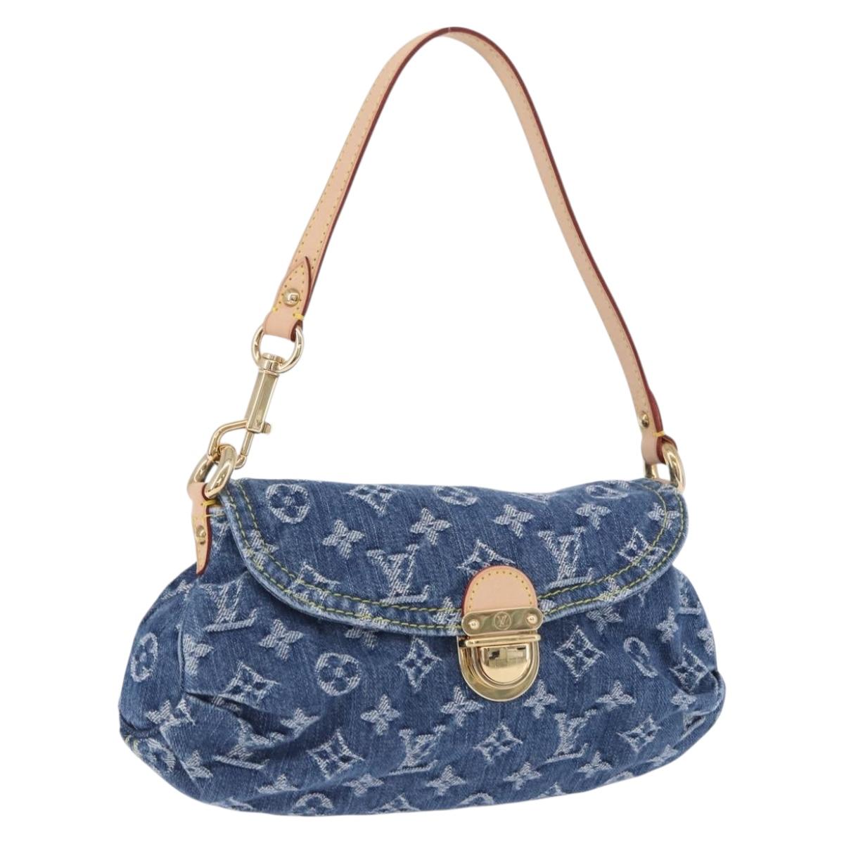 LOUIS VUITTON Monogram Denim Mini Preity Hand Bag Blue M95050 LV Auth 197489SAM