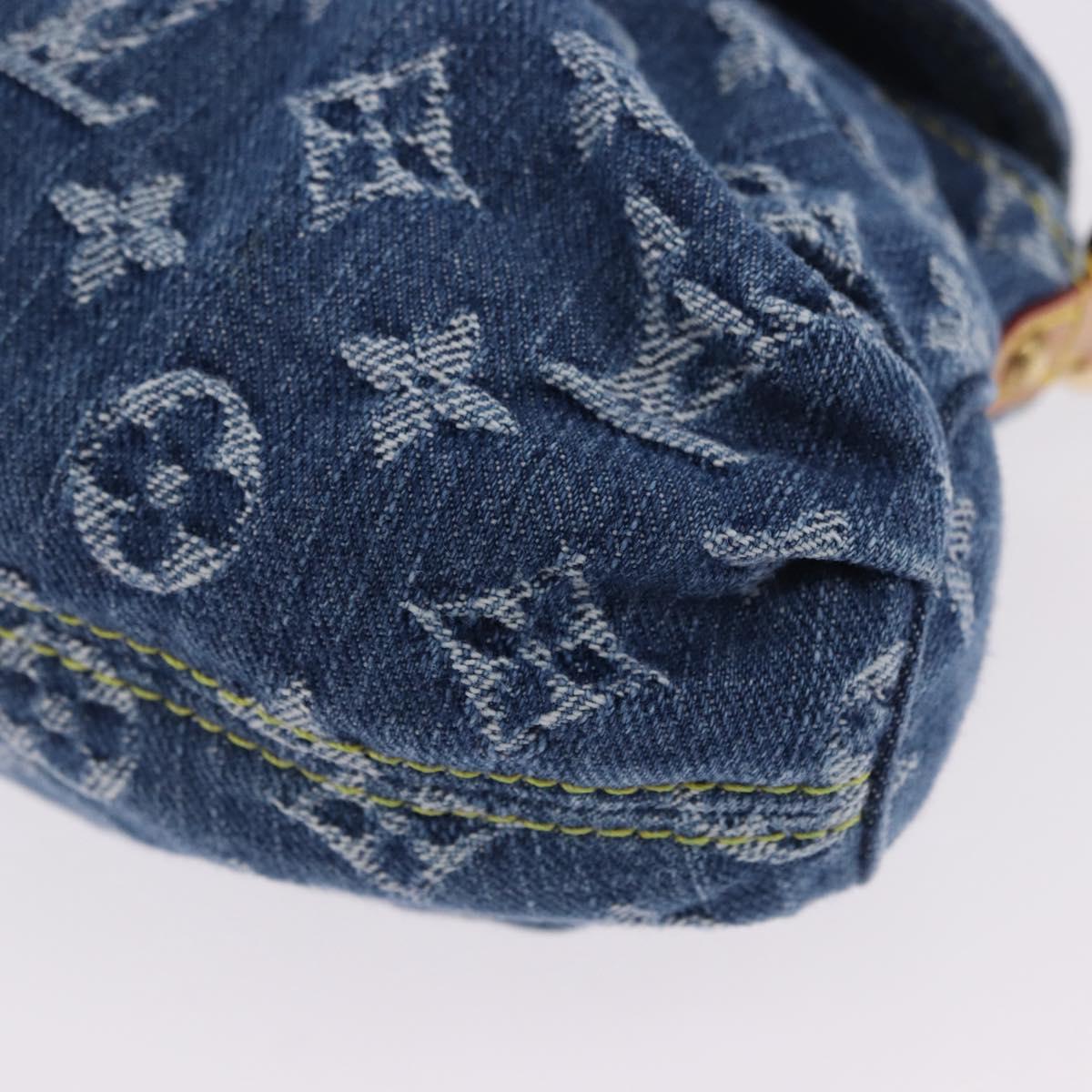 LOUIS VUITTON Monogram Denim Mini Preity Hand Bag Blue M95050 LV Auth 197489SAM