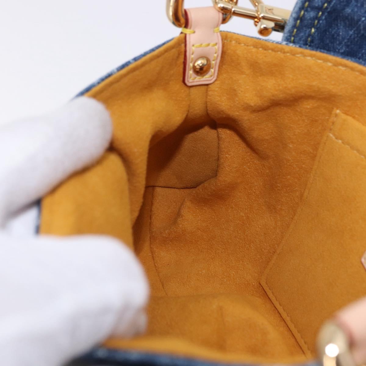 LOUIS VUITTON Monogram Denim Mini Preity Hand Bag Blue M95050 LV Auth 197489SAM