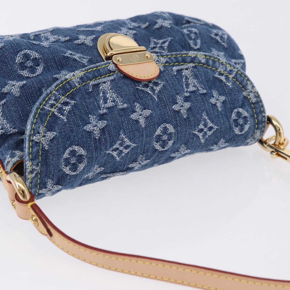 LOUIS VUITTON Monogram Denim Mini Preity Hand Bag Blue M95050 LV Auth 197489SAM
