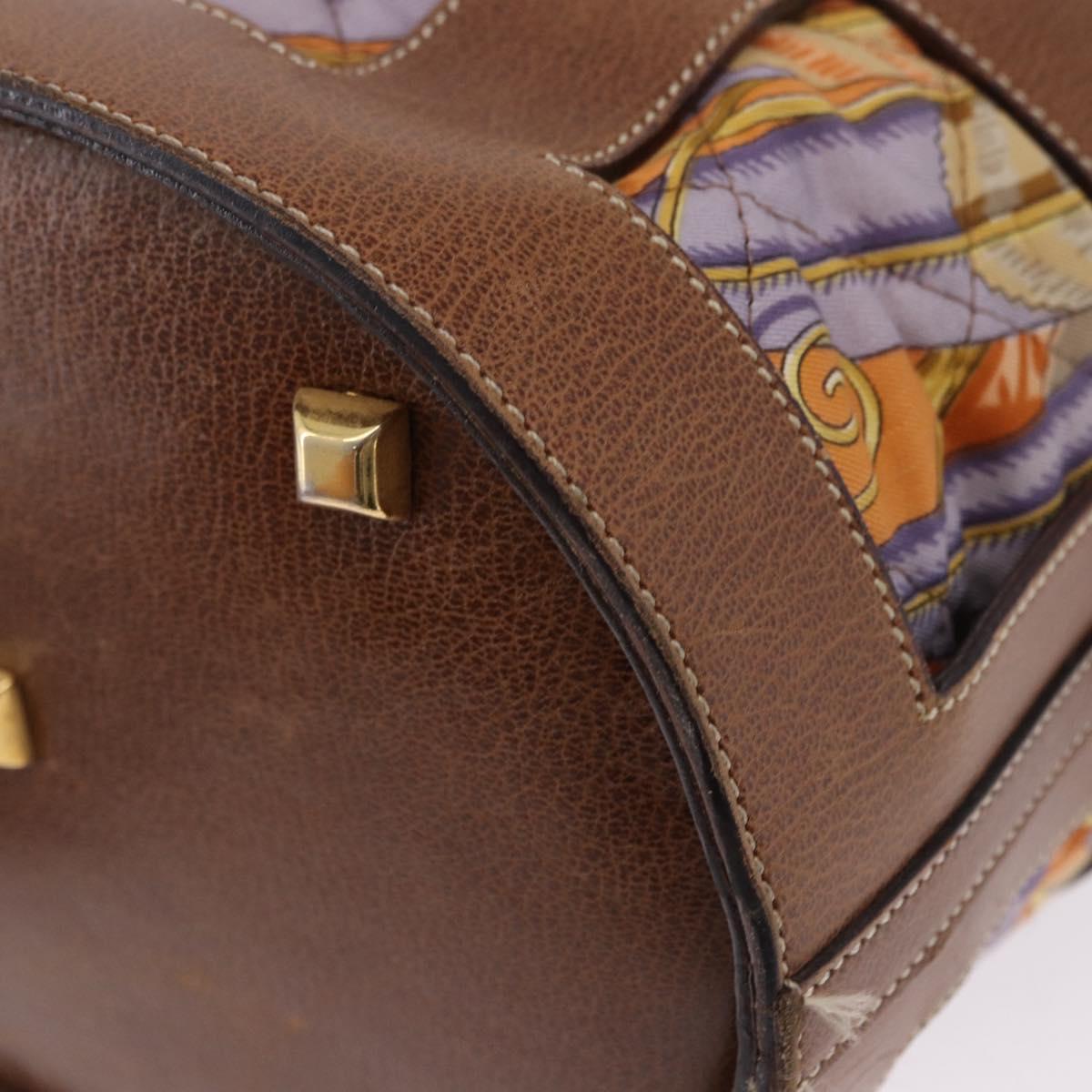 Salvatore Ferragamo Shoulder Bag Leather Brown Gold Auth 197492