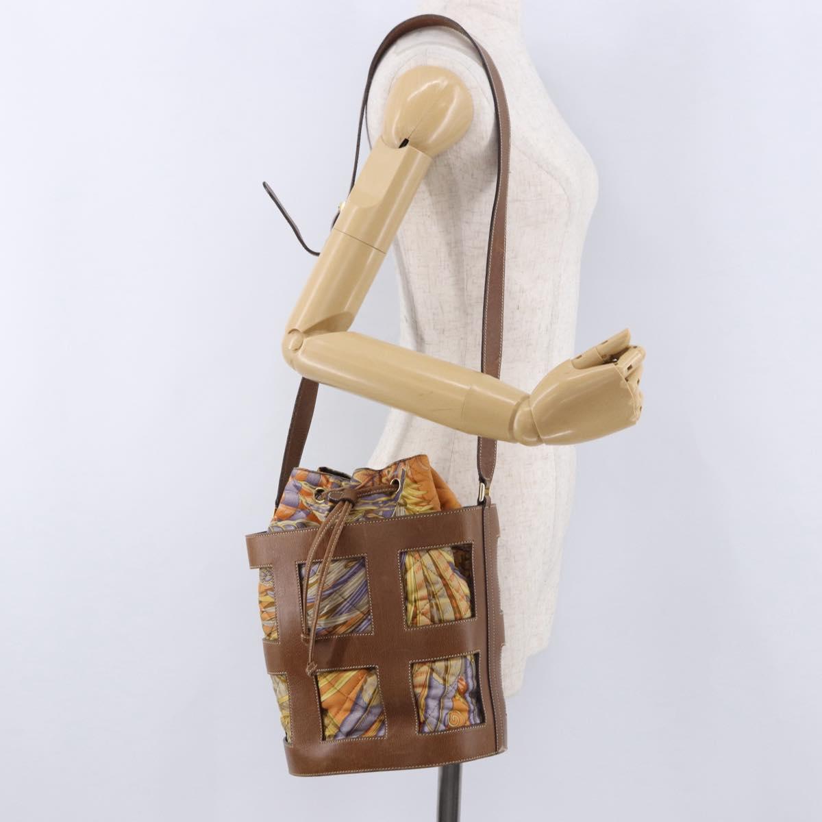 Salvatore Ferragamo Shoulder Bag Leather Brown Gold Auth 197492