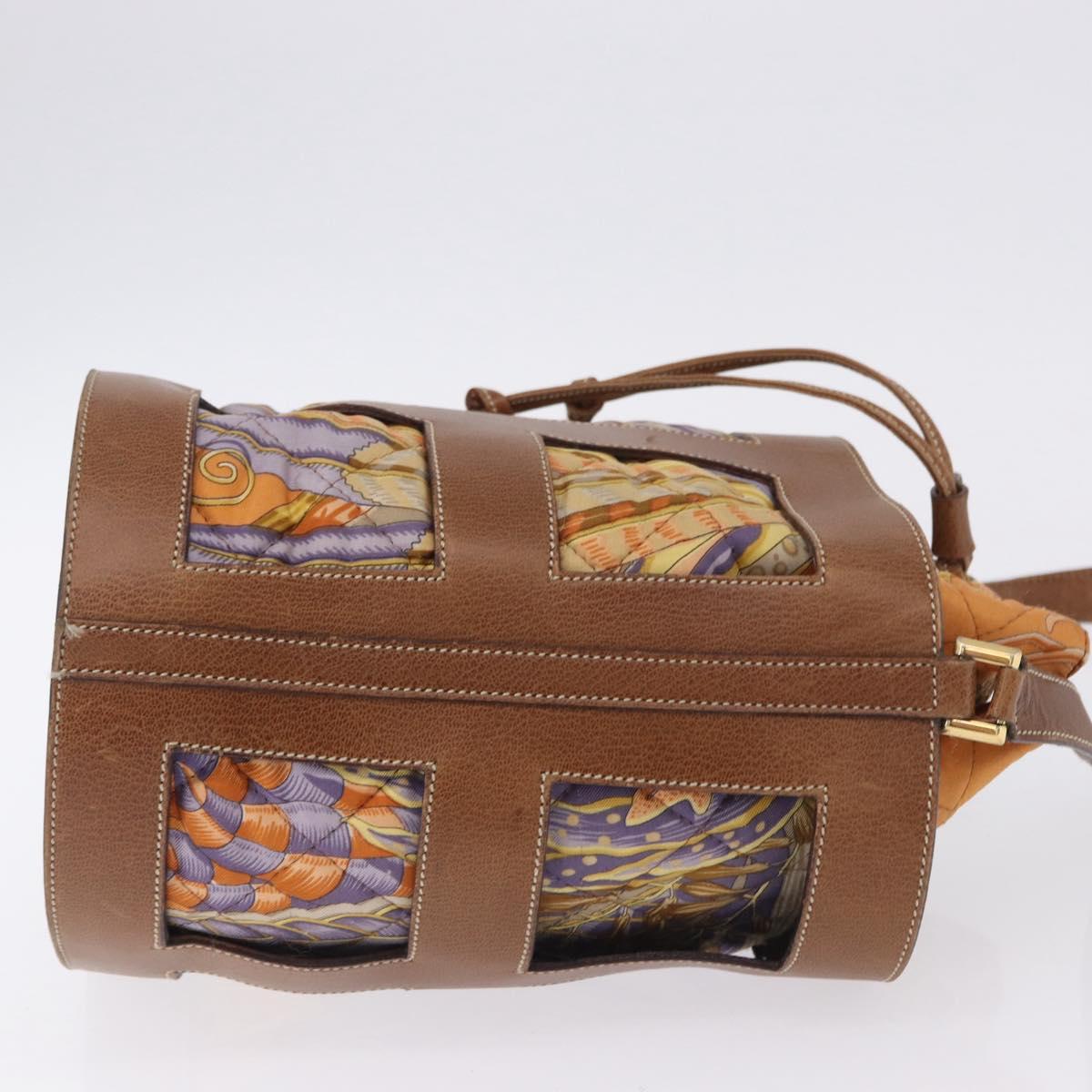 Salvatore Ferragamo Shoulder Bag Leather Brown Gold Auth 197492