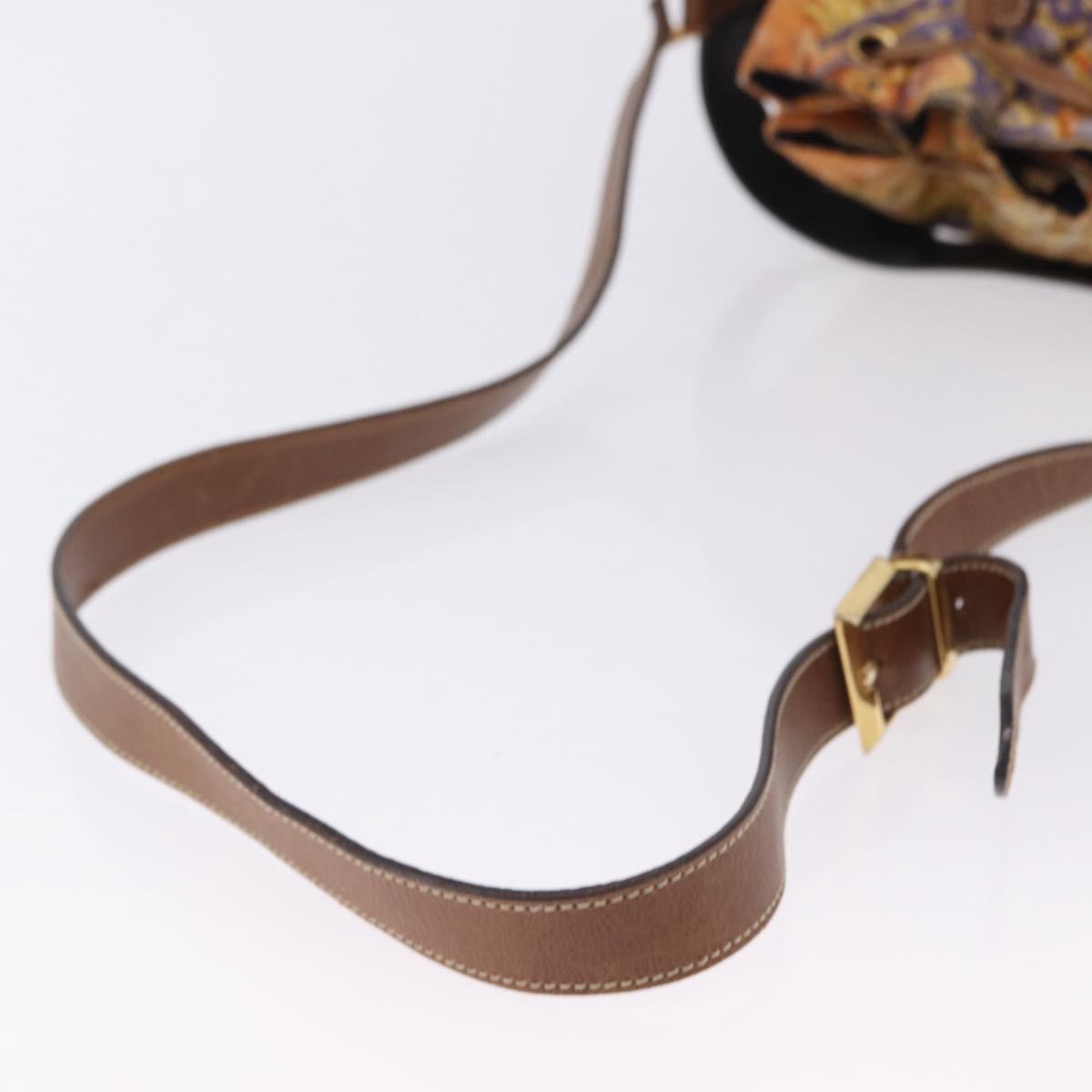 Salvatore Ferragamo Shoulder Bag Leather Brown Gold Auth 197492