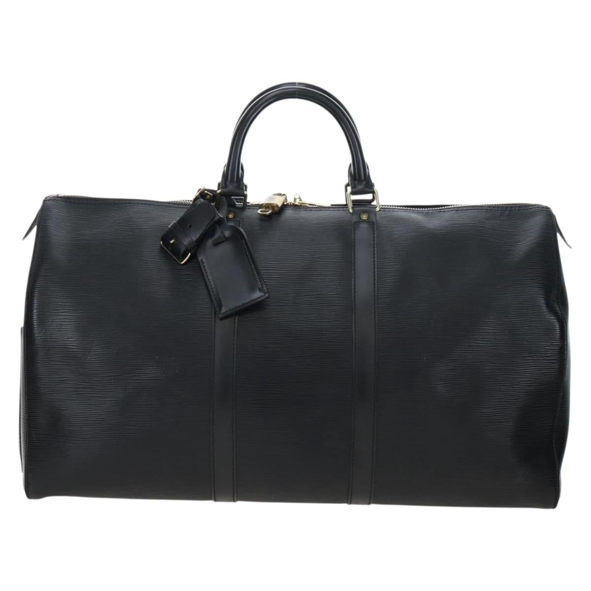 LOUIS VUITTON Epi Keepall 50 Boston Bag Black M42962 LV Auth 197495V