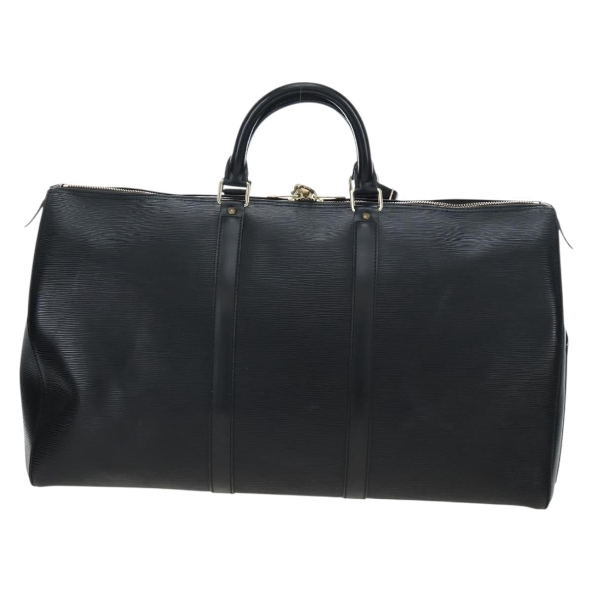 LOUIS VUITTON Epi Keepall 50 Boston Bag Black M42962 LV Auth 197495V