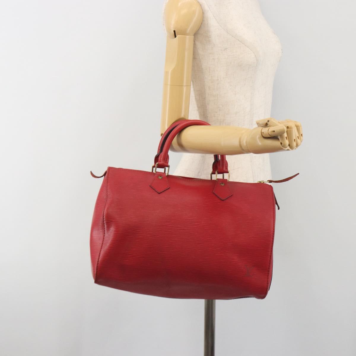 LOUIS VUITTON Epi Speedy 30 Hand Bag Castilian Red M43007 LV Auth 197497A