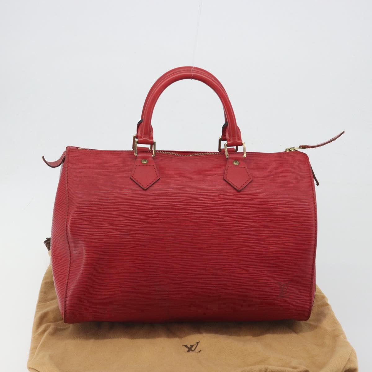 LOUIS VUITTON Epi Speedy 30 Hand Bag Castilian Red M43007 LV Auth 197497A