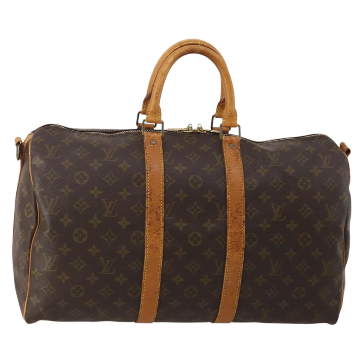 LOUIS VUITTON Monogram Keepall Bandouliere 45 Boston Bag M41418 LV Auth 197499