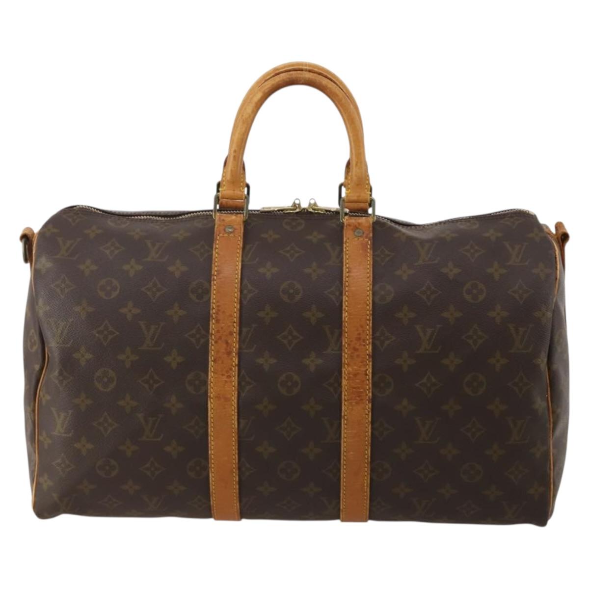 LOUIS VUITTON Monogram Keepall Bandouliere 45 Boston Bag M41418 LV Auth 197499